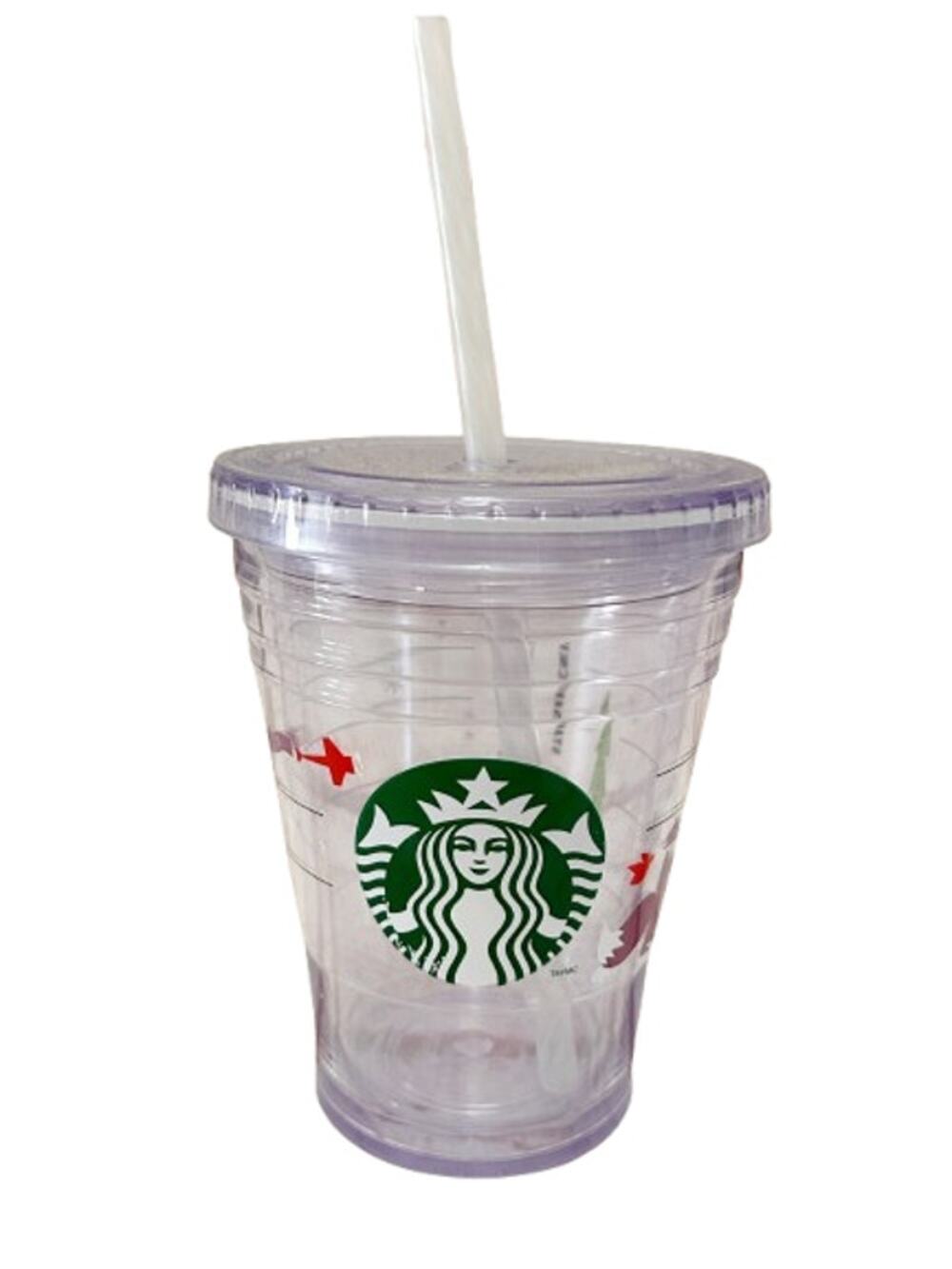 STARBUCKS 2011 Holiday Christmas Woodland Squirrel Fox Cold Cup Tumbler 12 oz